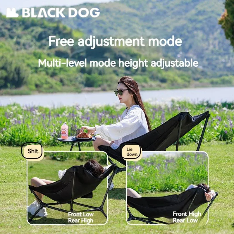 Naturehike BLACKDOG Folding Chair with Pillow Camping Outdoor Beach Fishing Lounge Portable Aluminum Recliner Ultralight 2.62kg