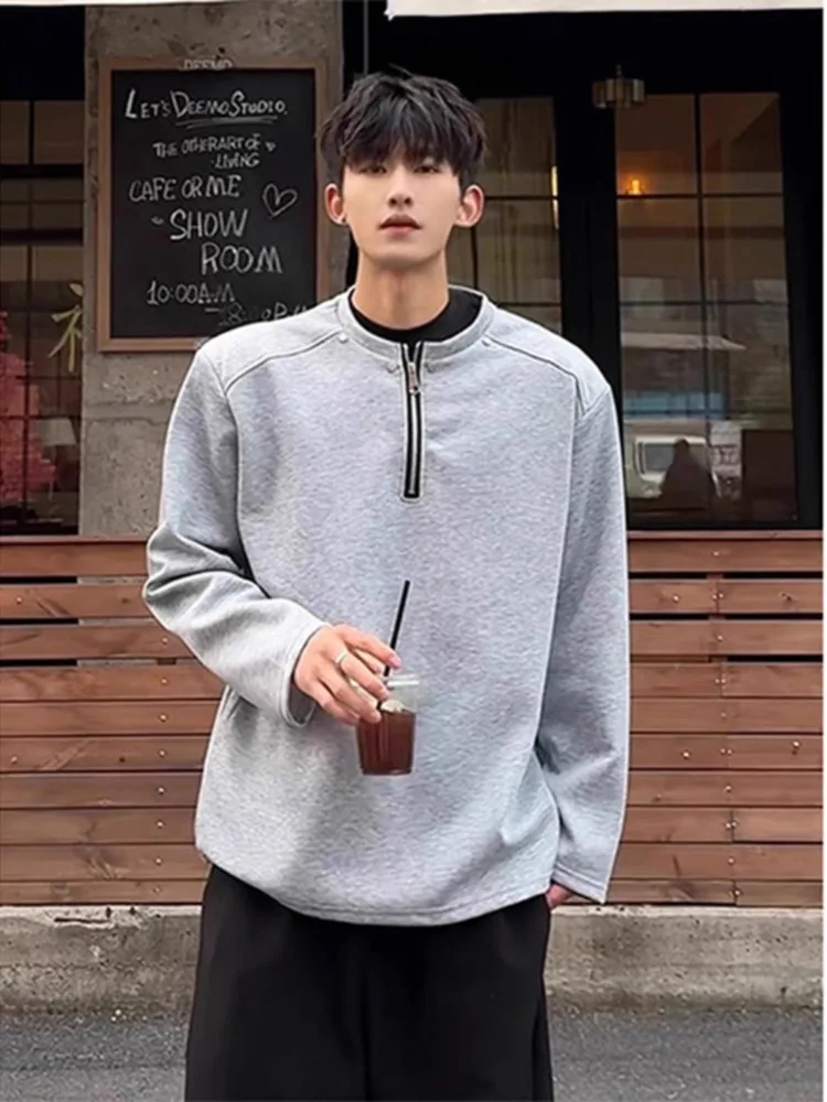 

Cleanfit ey f Zip oulder Pad Sweatirt Men's Long Sve T-irt Spring American High Street Willow Nail Design Trend...