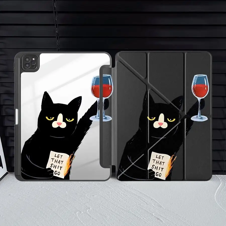 Cartoon Black Car Tablet Case For iPad Pro 2025 Air 4 5 M3 M2 1 2 M4 11inch Mini 6 7 Pro 11th 10th 9th 8th 7th 12.9inch Holder