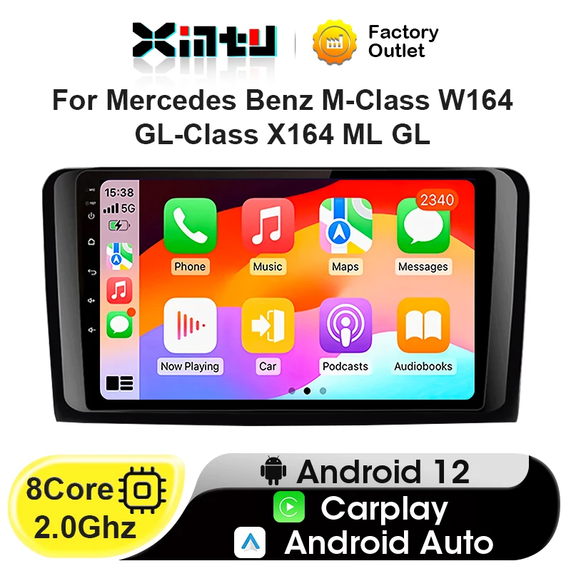 

Xintu Car Radio CarPlay DisPlay DSP For Mercedes Benz M-Class W164 GL-Class X164 ML GL wireless CarPlay Android Auto 2din No DVD