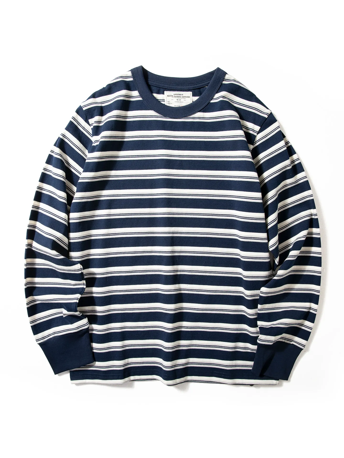 Nueva Camiseta Retro Americana de Otoño, 240g, a Rayas de Marinero, para Hombre, 100% Algodón Lavado, Casual, Holgada, Estilo Robusto