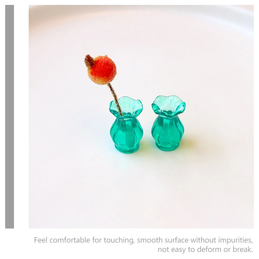 

10pcs Miniature Vase Set Fine Craftsmanship Smooth Resin Countertop Planter House Accessories Mini Decorative Bottles Fake Vase