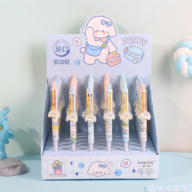 36pcs Cartoon 0.5 Mechanical Pencil Cute Korean Version Of The Pencil Is Not Easy To Break Lead Super Peripheral Products