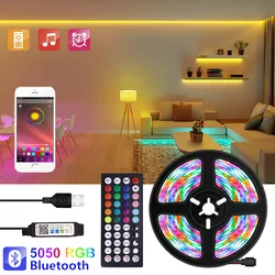 Светодиодная ленсветильник 1-5 м, USB, Bluetooth 5050, RGB светильник SMD, 5 в постоянного тока