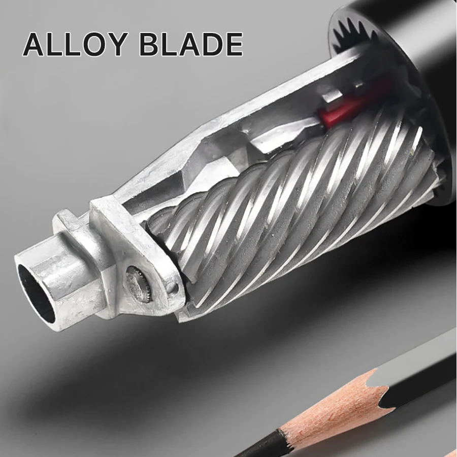 Adjustable Manual Pencil Sharpener Auto Stop Anti-Jam Built-in Abrasive Plate Sharpener for School Office Artist