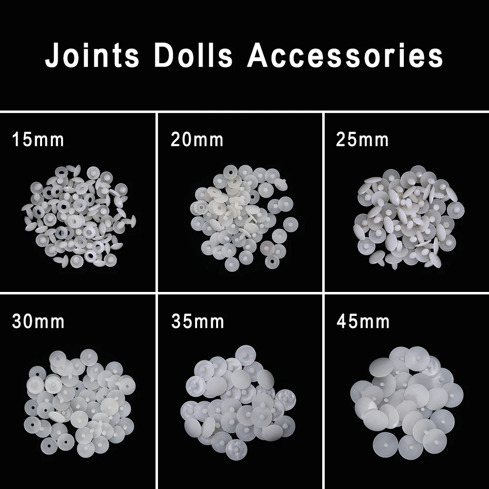 50sets 15/20/25/30/35/45mm White Plastic DIY Doll Joints Teddy Bear Making Crafts Kids Toy Dolls Accessories For Child Toys