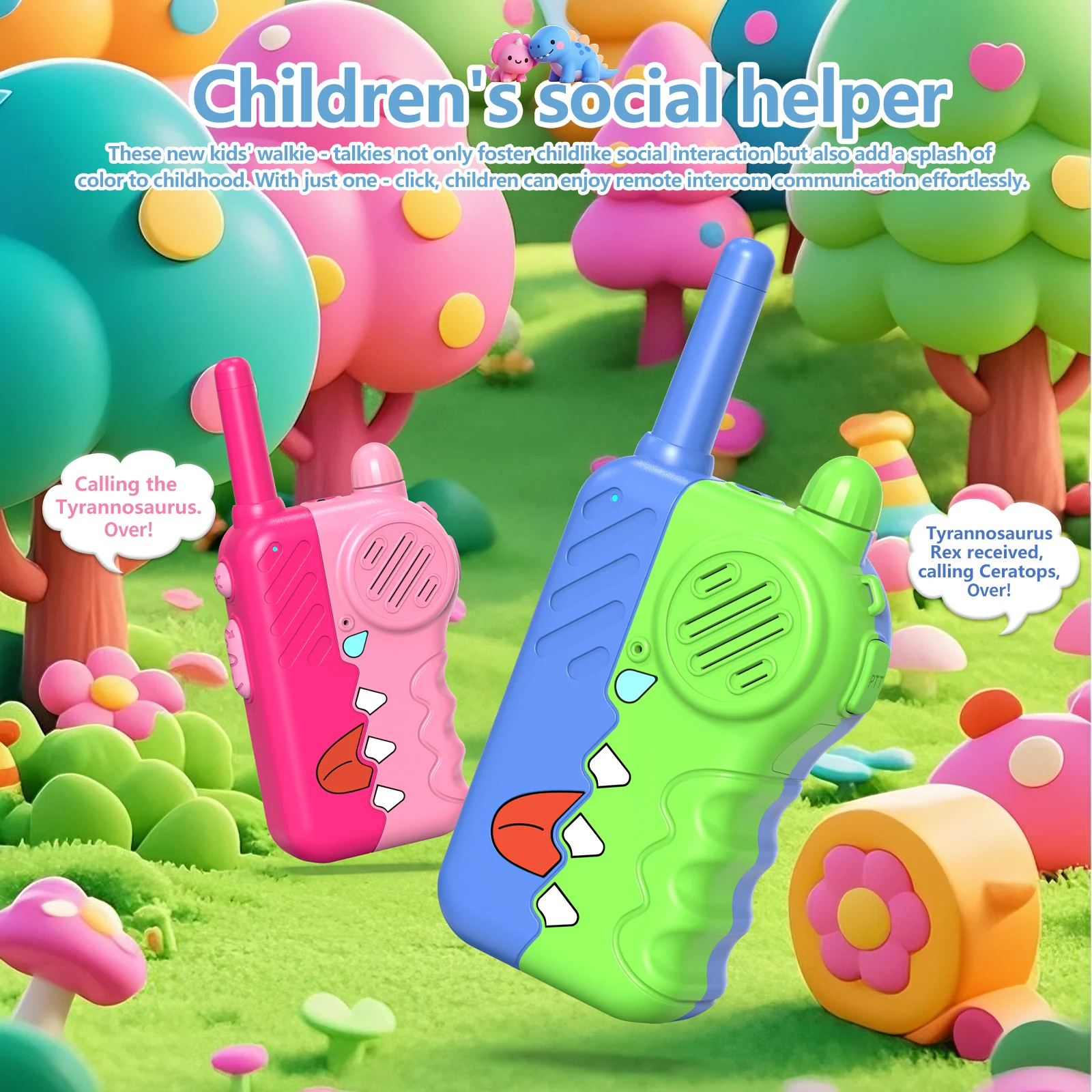 أجهزة اتصال لاسلكية للأطفال، سهلة التشغيل، بتصميم مقاوم للسقوط؛ ألعاب تعليمية خارجية للوالدين والطفل.