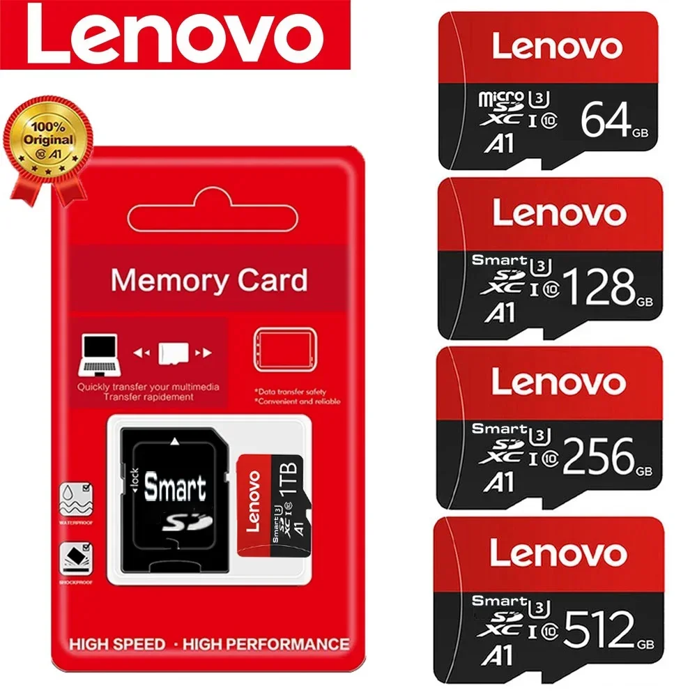 휴대폰/컴퓨터/카메라 드롭배송용 정품 Lenovo SD 1TB 마이크로 TF 미니 SD 카드 256GB 512GB 128GB 64GB TF 메모리 플래시 카드 