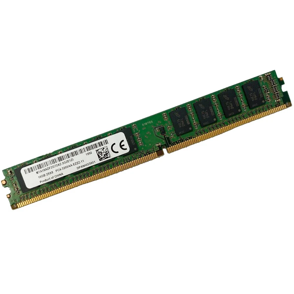 

1 шт. для MT RAM 16 ГБ 16G 3200 DDR4 2RX8 UDIMM ECC узкая VLP MTA18ADF2G72AZ-3G2E1 серверная память быстрая доставка высокое качество