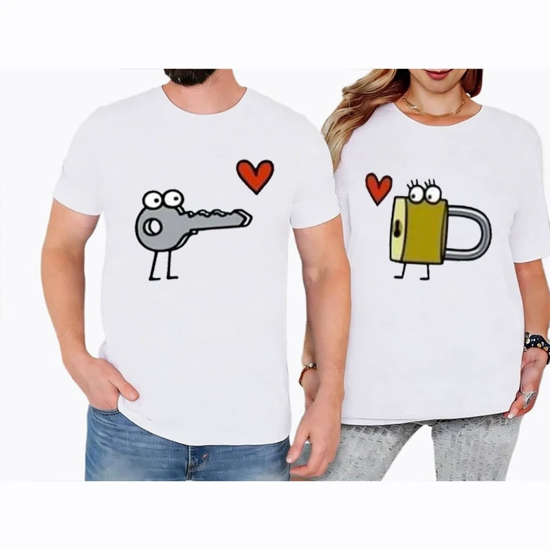 Lovers'clothes Couples Dress Couple T Shirt Couple Shirt Valentines Gift Valentine Gift Couple's Password Key Funny Humor Style
