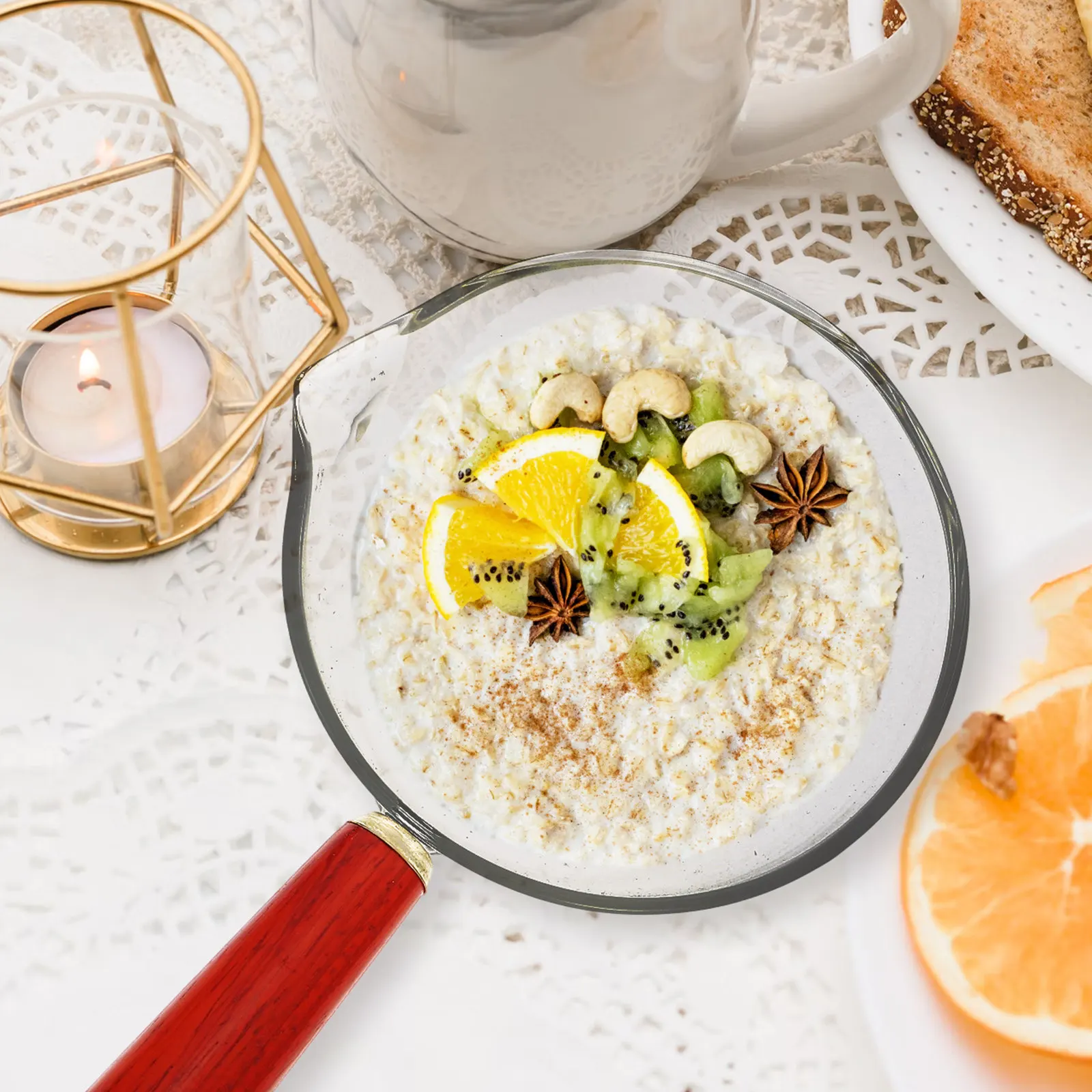 

Milk Pot Non-Stick Small Cooking Pan Ergonomic Handle Food Container Soup Pan Multi-Purpose Household Heating Pot Milk