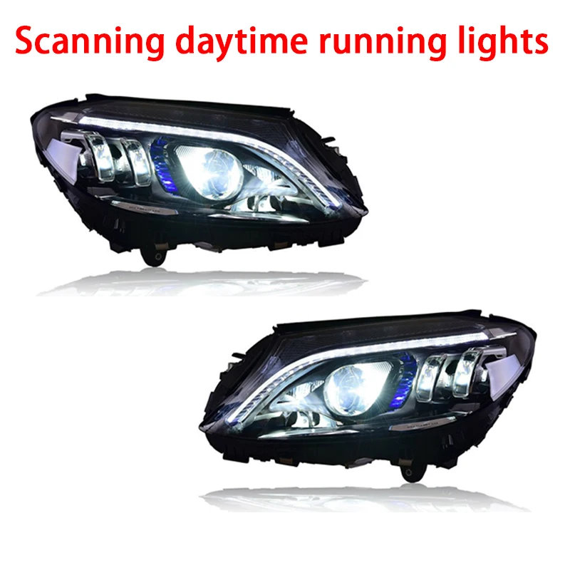 Led Head Light Assembly Voor Mercedes Benz C Klasse W205 2015-2021 Plug En Play Led Drl Draaien lens Koplampen