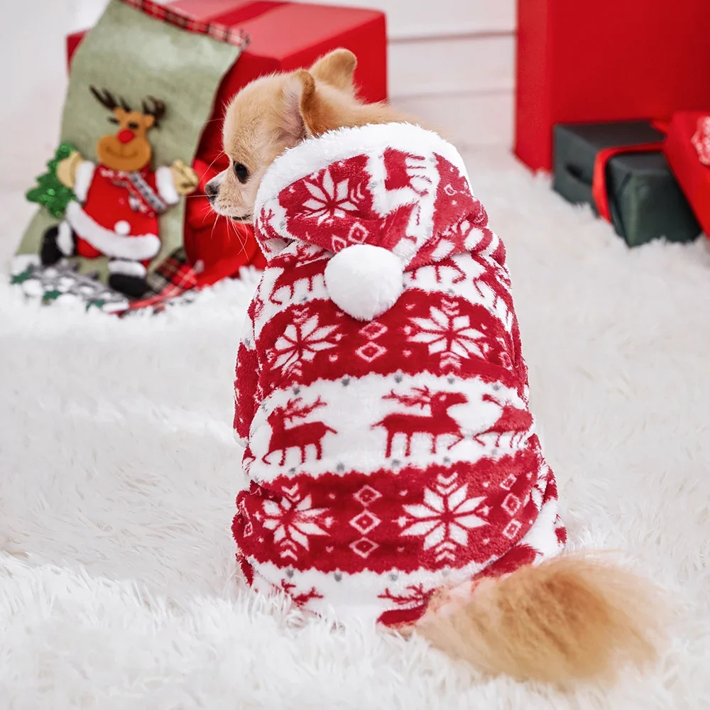 Dog Xmas Costumes Pet Elk Clothes Dog Cat Warm Christmas Coat For Small Large Dogs Cats Sweater Xmas Gifts For Pet Lovers