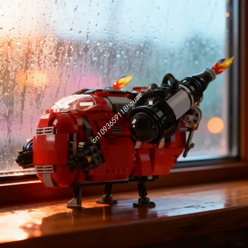 

Набор строительных блоков MOC «Красный Гребенчатый Ниндзя» из фильма, 907 деталей, архитектурная модель, конструктор, подарок на Рождество/День рождения для детей