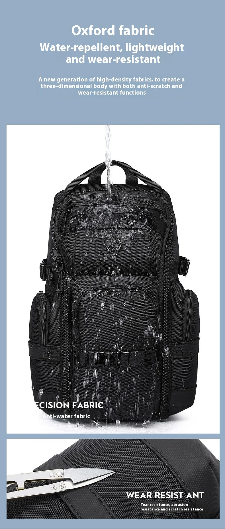 OZUKO Crossbody Bag Large Capacity Shoulder Bags for Male Waterproof Chest Bag Tactical Sling Messenger Bags Men Outdoor Sports