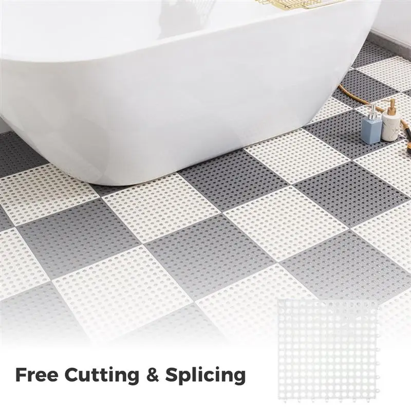 12Pcs Dry Deck Tiles Interlocking Floor Tiles Non-Slip Plastic Drainage Tiles Cushion For Wet Areas Bathroom Kitchen Balcony