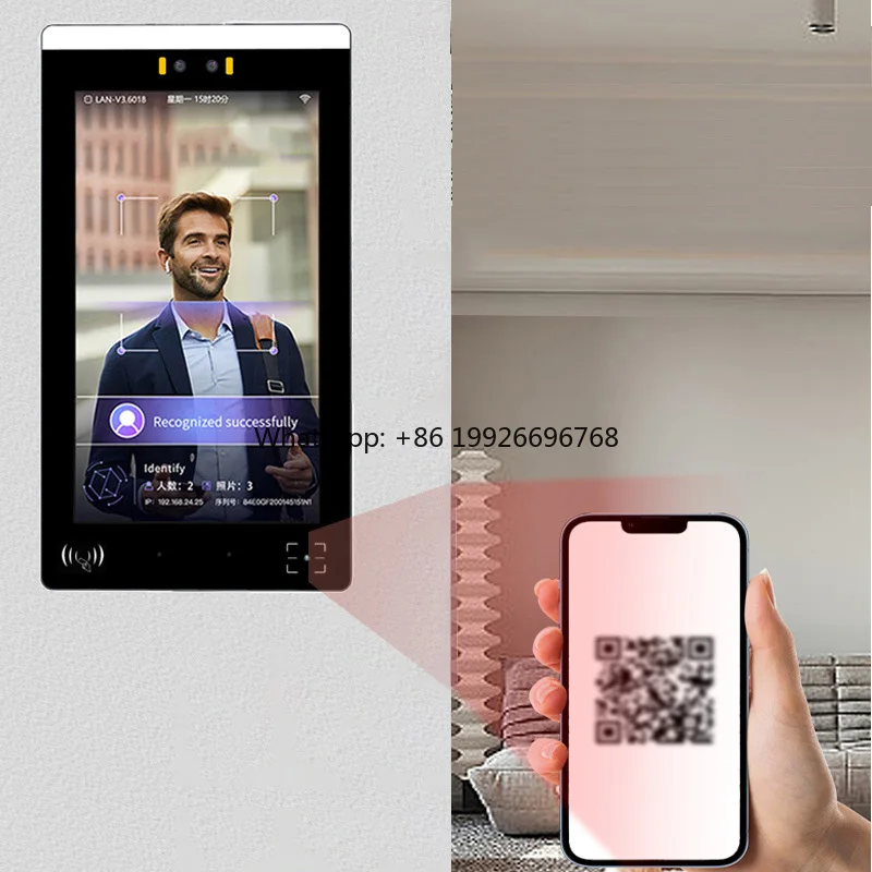 

15.6\" Customized Biometric Facial Recognition Terminal NFC QR Code Access Control Attendance Management System OEM ODM Reset