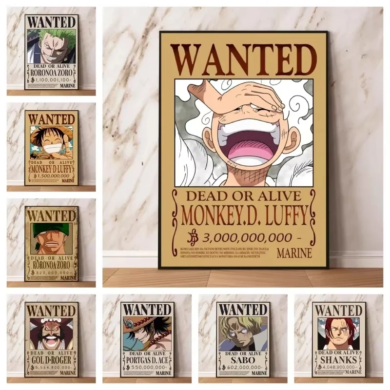 Anime-Poster Leinwand One Piece Luffy Kopfgeldschild Marco Wohnzimmer-Dekoration Gemälde Geburtstagsgeschenke HD-Druck Kunstdrucke