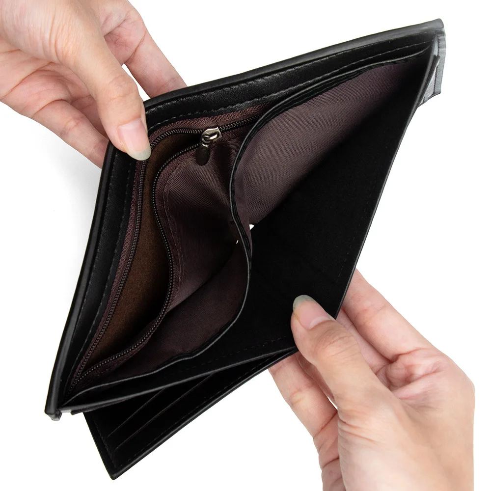 Cartera corta para hombre, cartera sencilla con estampado de cocodrilo, cartera de negocios con luz cambiante, caja de regalo a juego