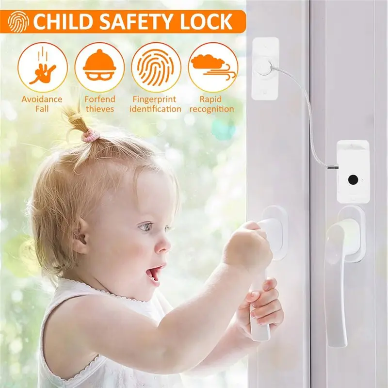 AT13 Fingerprint Fridge Lock, Refrigerator Safety Lock, Intelligent Cabinet Lock For Drawers, Dishwasher, Toilet And Cabinet