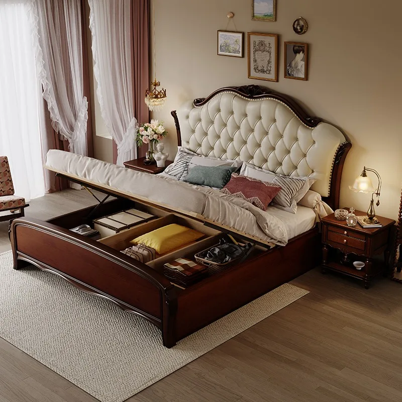 Princess Wooden Bed Floor Sun Luxury Queen Bedroom Human Dog Safe Bed Design Girls Letto Matrimoniale Lounge Suite Furniture