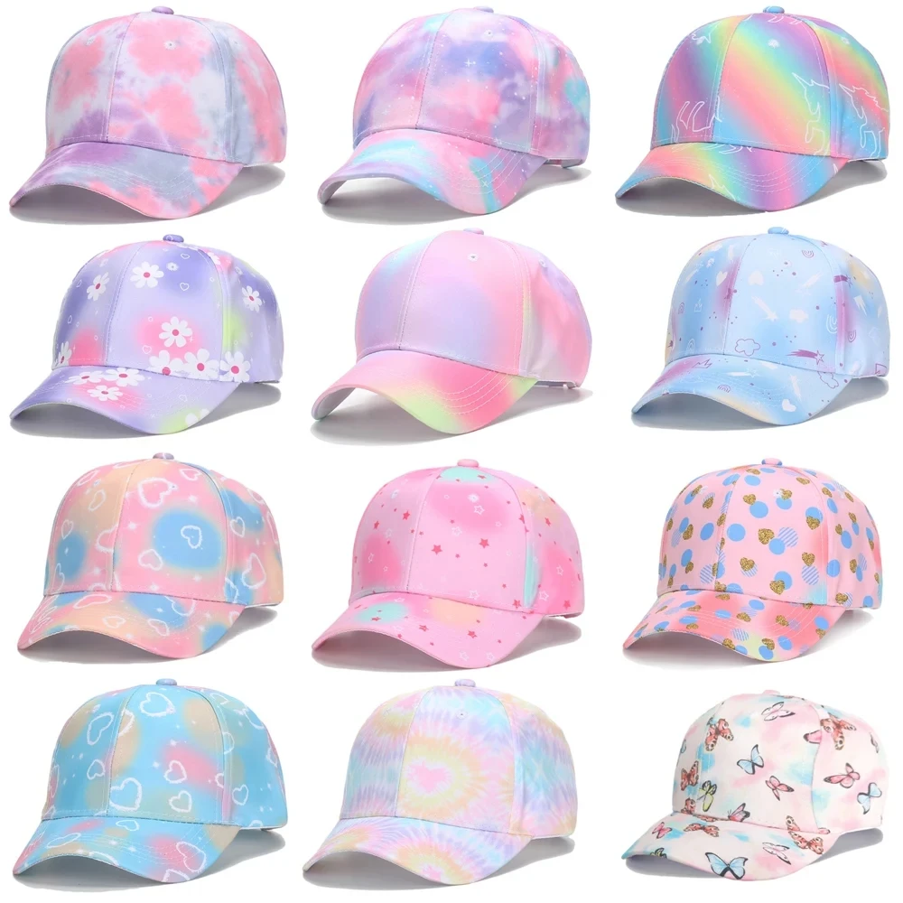 Fashion Color Tie Dye Hat Spring Autumn Breathable Baseball Cap Personality Outdoor Sports Sun Protection Hat