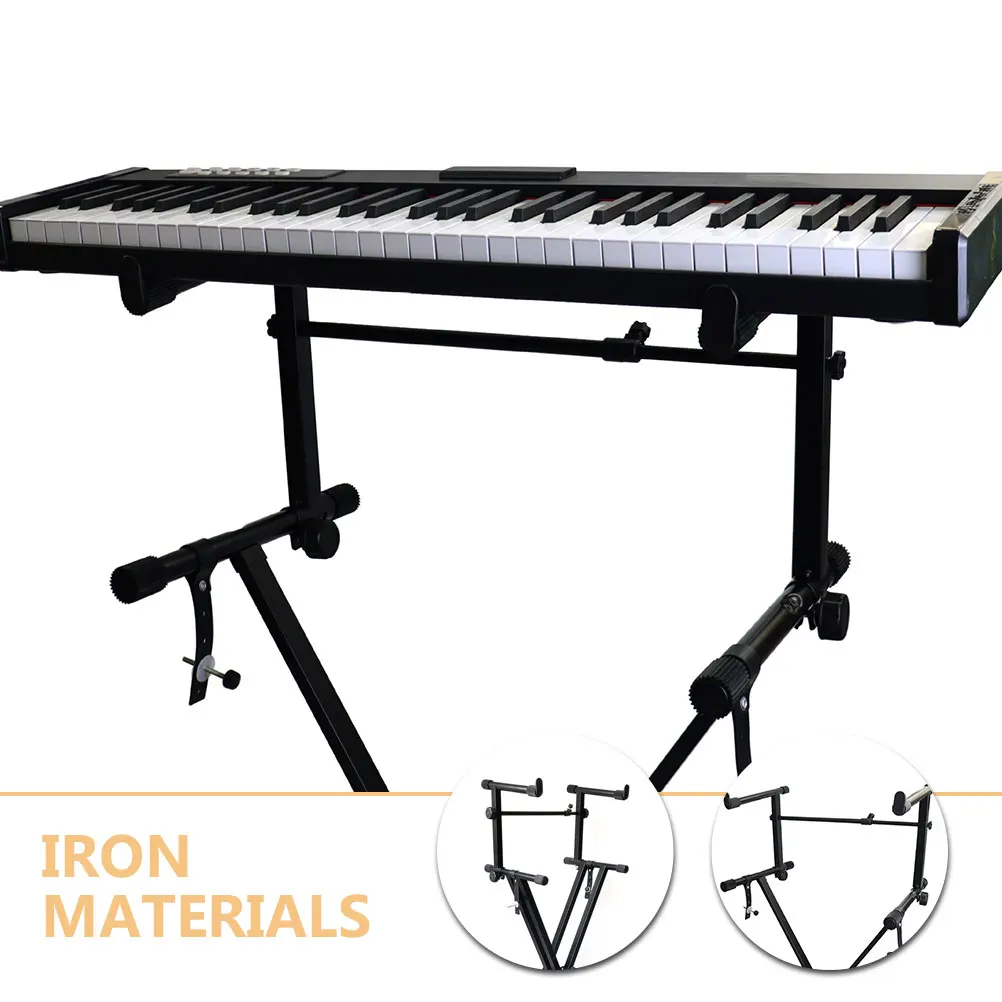 

Universal Dual-Tube Electronic Keyboard Stand Adjustable Extension Stable Portable Keyboard Rack Holder