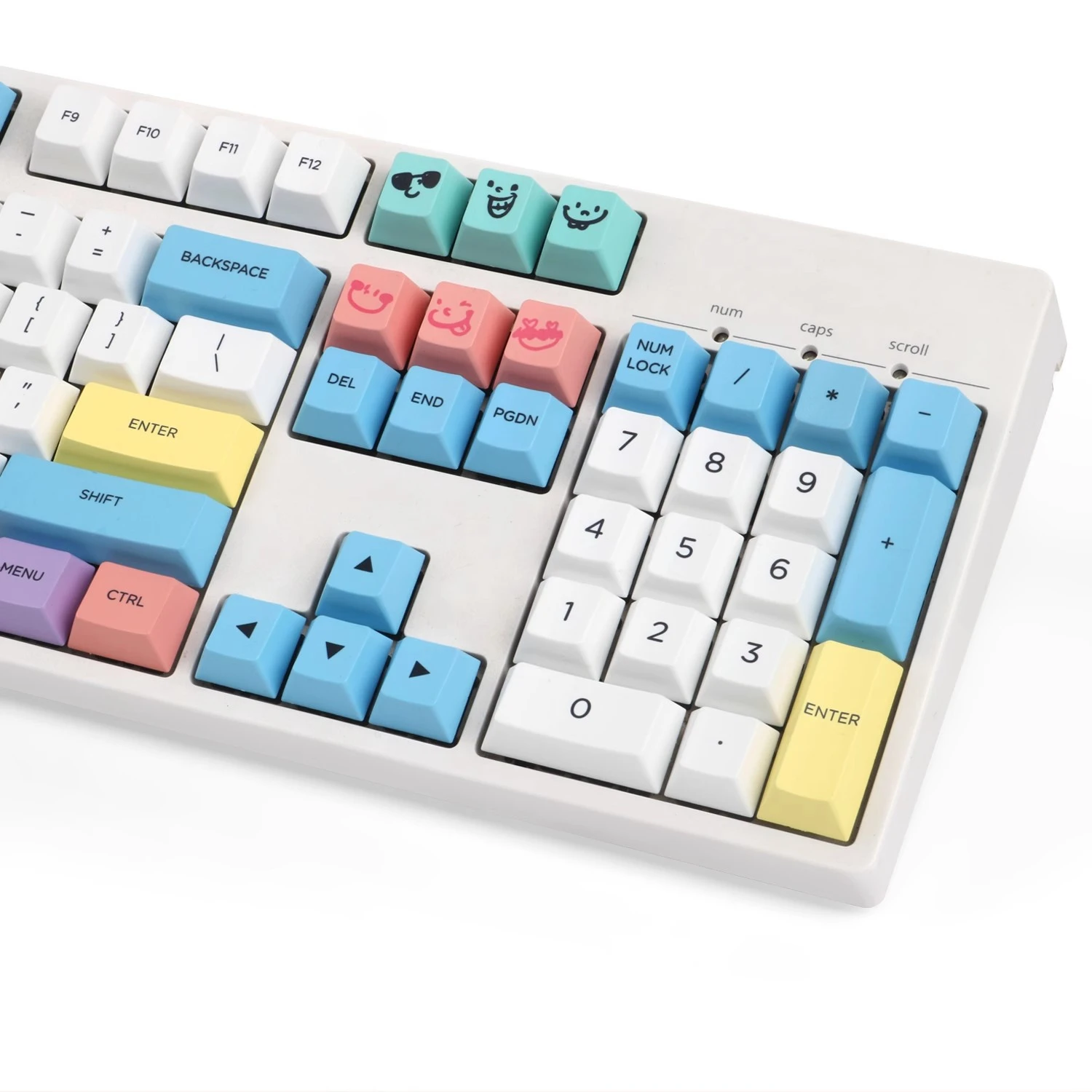1セット チョークキーキャップ PBT染料下塗りキーキャップ チェリープロファイルキーキャップ カスタムキーボード用 68 84 87 104 Cherry MX1.0 6.0 8.0対応