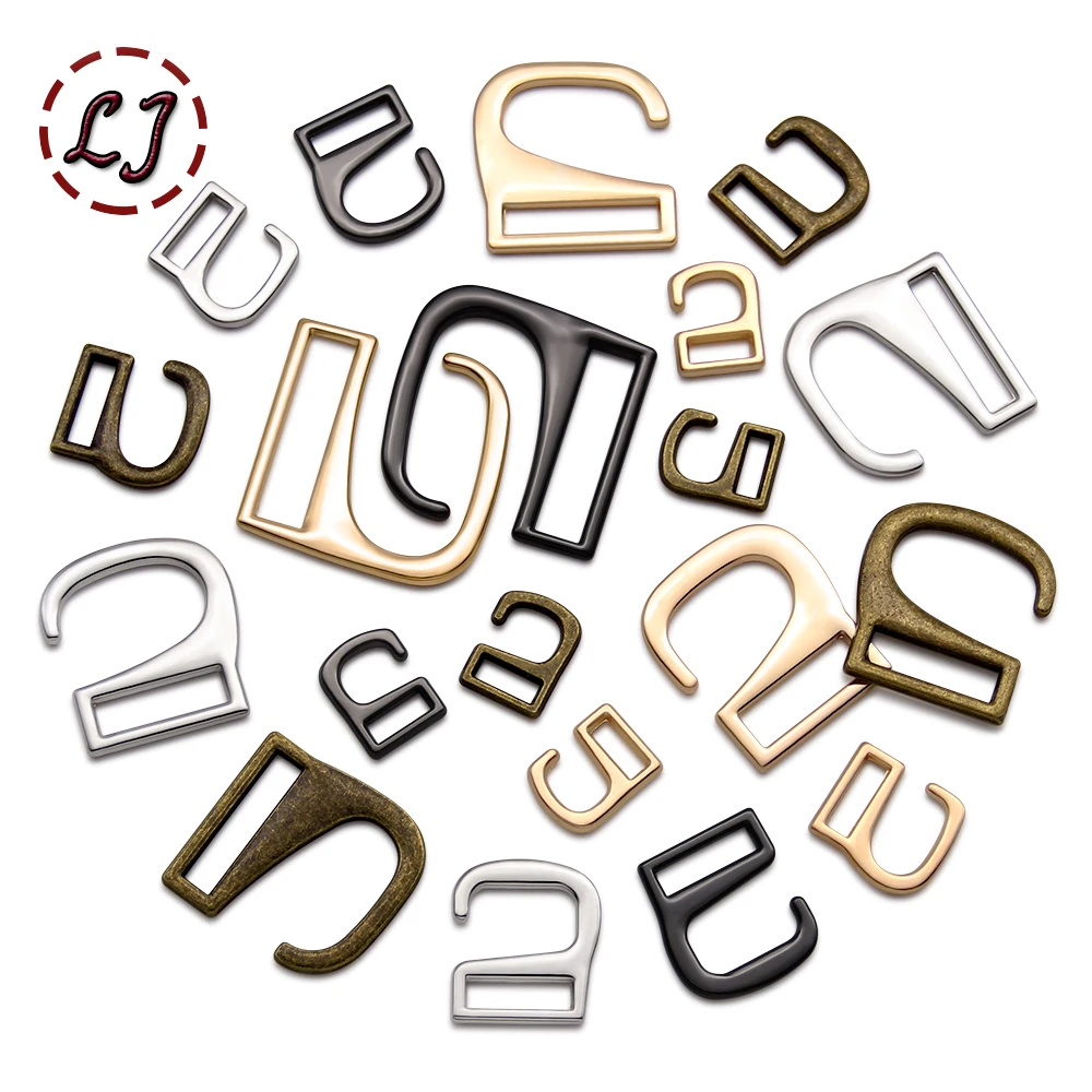 20pcs/lot Silver Gun-Black Gold Type 9 Metal Buckle Hooks Buttons for Shoes Bags Handmade DIY Accessories 8/10/12/15/20/25mm view 2