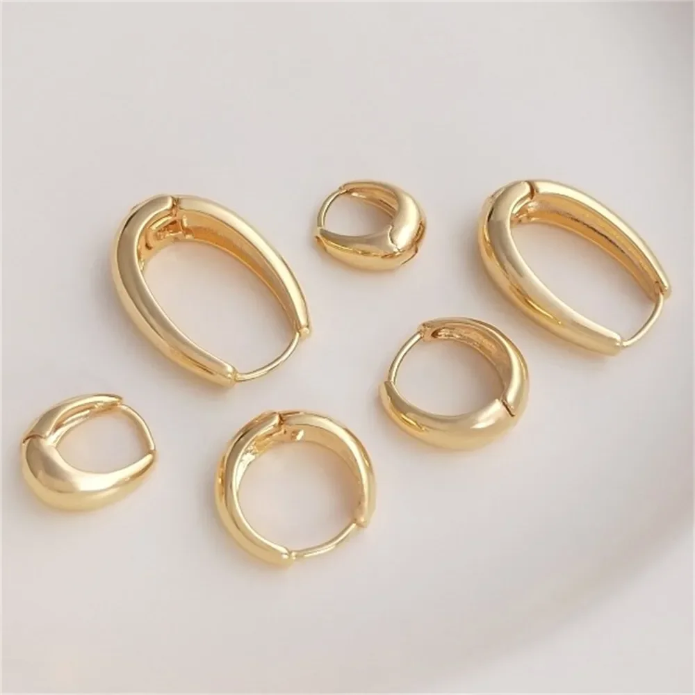 14K Gold Droplet Ear Buckle Fashionable, Light Luxury, Simple and Elegant Women's Earrings, High End Ear Accessories E138