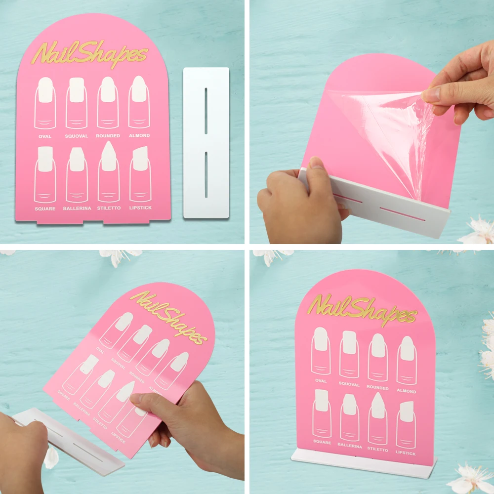 1Set Nail Art Display Board Acrylic Nail Art Display Stand Manicure Display Nail Tip Showing Holder for Nail Salon Nail Art Tool