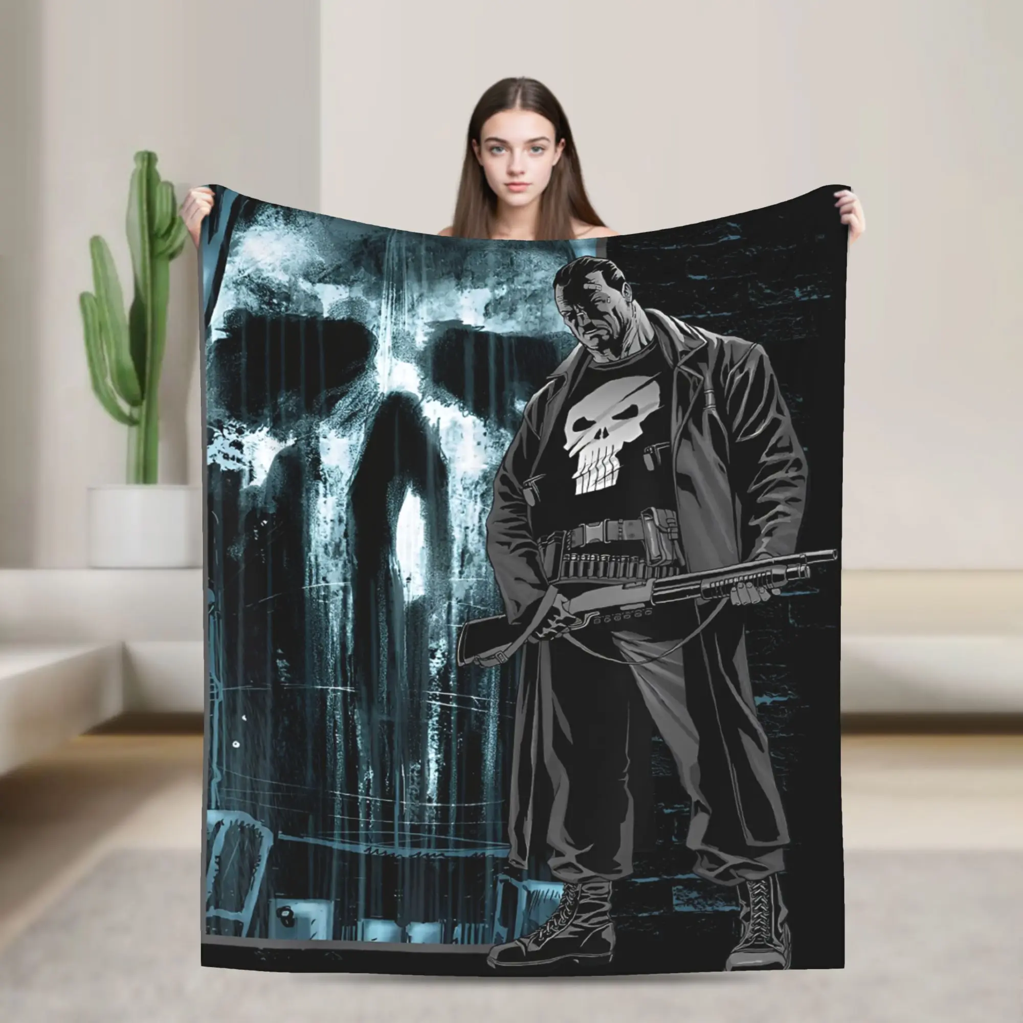 

Комические Ретро Классические Шерстяные Одеяла Каратель Пуля Шторм Череп Модные Пледы для Дома 150*125 см Плюшевое Тонкое Одеяло