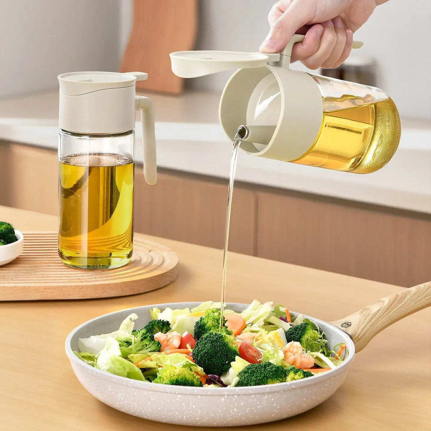 

Бутылка для масла из стекла большой емкости, специальная кухонная емкость с автоматическим открыванием и закрыванием, без капель, без подтеков, для домашнего хранения