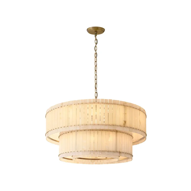 Modern luxury marble design round LED ceiling chandelier with E14 dimmable bulbs for living room decorative hanging lighting fix