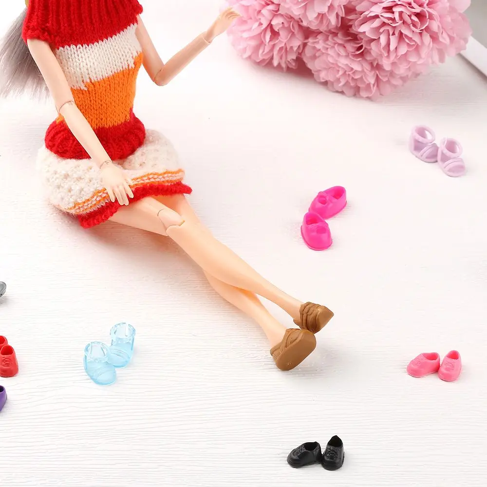 1Pair High Quality Fashion Doll Shoes Boots for 8~16cm Dolls Stand Other Accessories General-Purpose for 1/8 Doll Body PVC Shoes