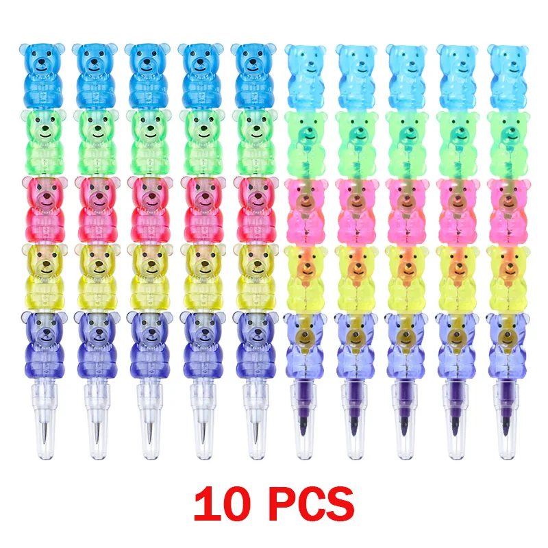 10 PCS/Lot Kawaii Cute Little Bear Pencil Building Block Pencil Colored Pencil Graffiti Pen Lovely Stationery Gifts For Kids