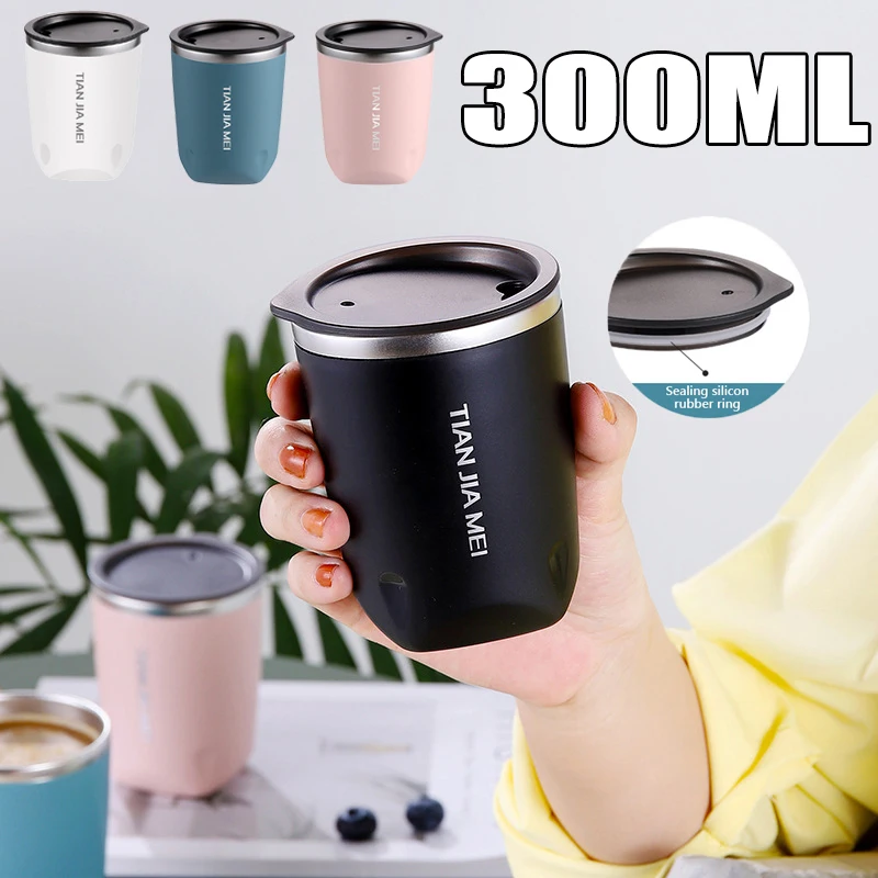 

300ML Thermal Mug Beer Cups Stainless Steel Vacuum Flask Insulated Tumbler Cup with Lid Travel Water Bottle 20oz Tea Coffee Cup