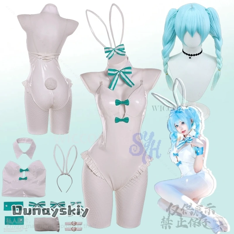 

Anime Game Project Sekai Cosplay Vtuber Mikuu White Bunny Girls Rabbit Headwear Jirai Kei Kawaii Jumpsuit Costume Halloween Cos