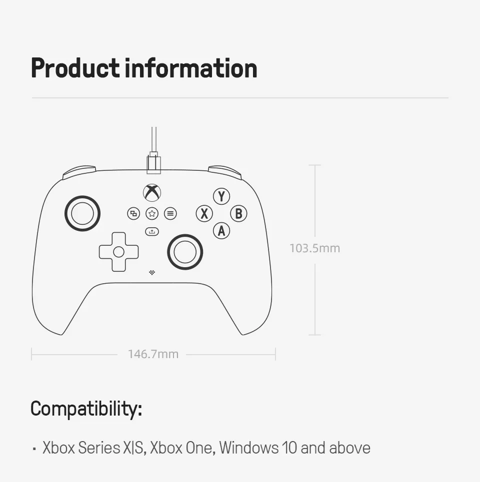 8BitDo Ultimate C Kabelgebundener Controller mit Hall-Effekt-Joysticks USB-Gamepad für Xbox Series X/S, Xbox One Windows PC Controller – Detail 10