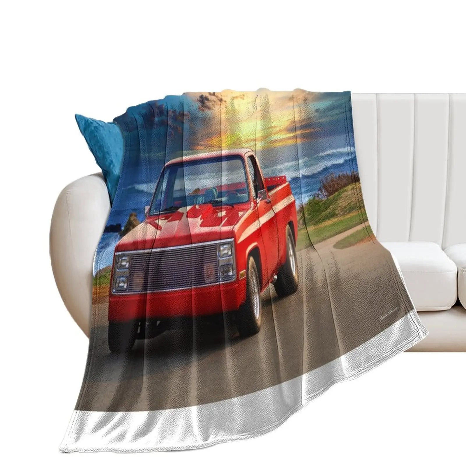 

1983 Chevrolet C10 LRHH Pickup Throw Blanket Weighted Tourist Soft Plaid Blankets