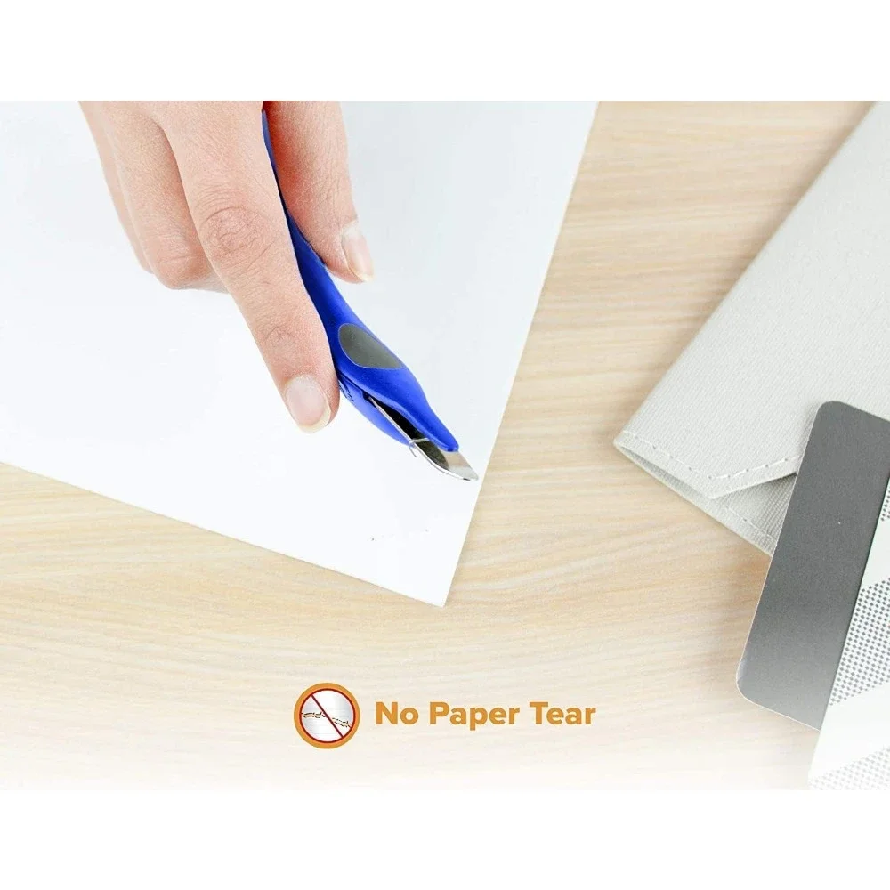 プロフェッショナル磁気簡単ホッチキスツール、オフィス、家庭、学校用の青いホッチキスドローバー3パック