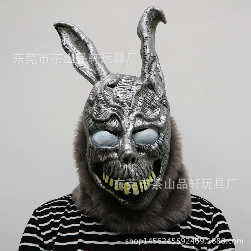 Donnie Darko Evil Silver Rabbit Mask Full Head Mask Scary Halloween Masquerade Party Cosplay Costume Props Accessories