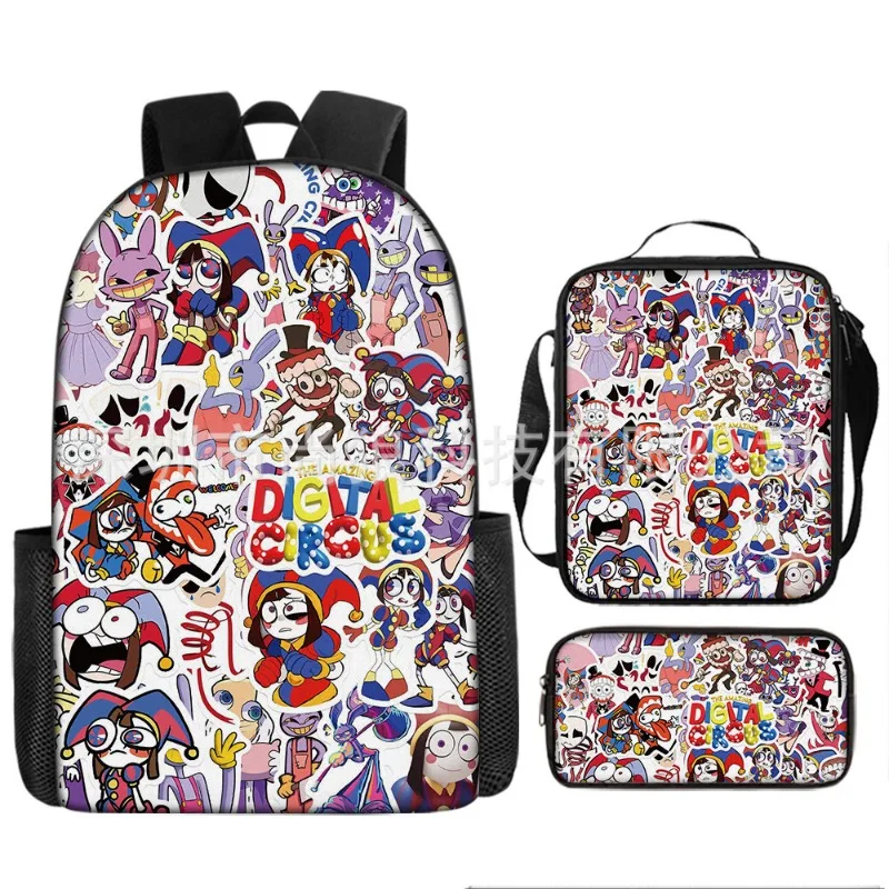 Hot The Amazing Digital Circus Series 3PCS Bag Set Cartoon Character Creativity HD Printing Backpack+Shoulder Bag+Pencil Case view 3