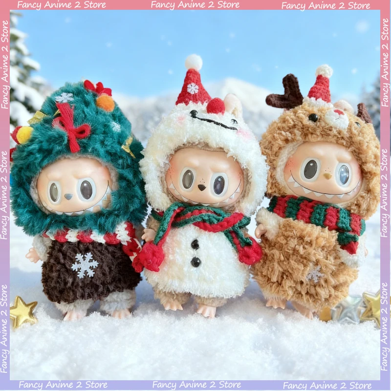 

Christmas Autumn Winter Clothing Outfits for V1 V2 V3 Labubu Dolls Mini Plush Dolls Festival Costume Handmade Dolls Accessories