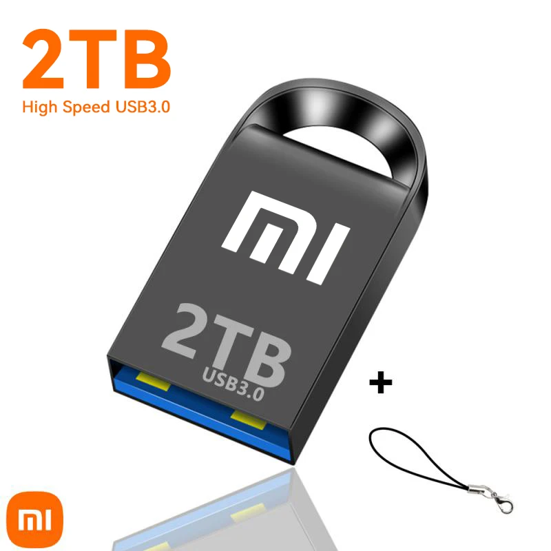 Xiaomi 2TB Metal USB High Speed Flash Drive 512GB Tiny Pendrive Memory Stick 1TB Storage Device WaterProof U Disk Type-C Adapter