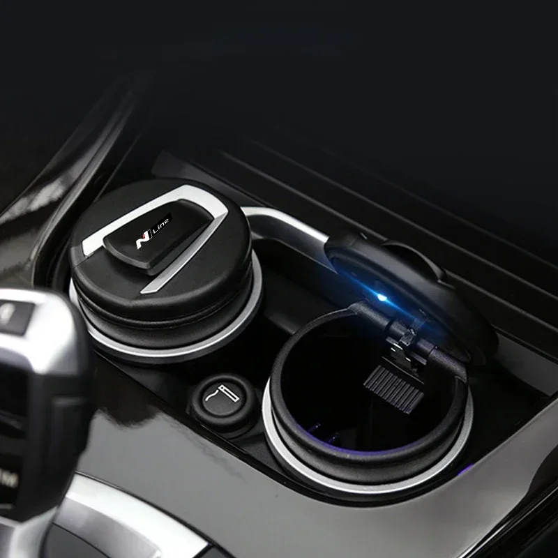 Портативный автомобильный универсальный светодиодный светильник, пепельница для сигарет, контейнер для Hyundai Tucson Solaris Creta Ix35 I40 IX20, автомобильные аксессуары