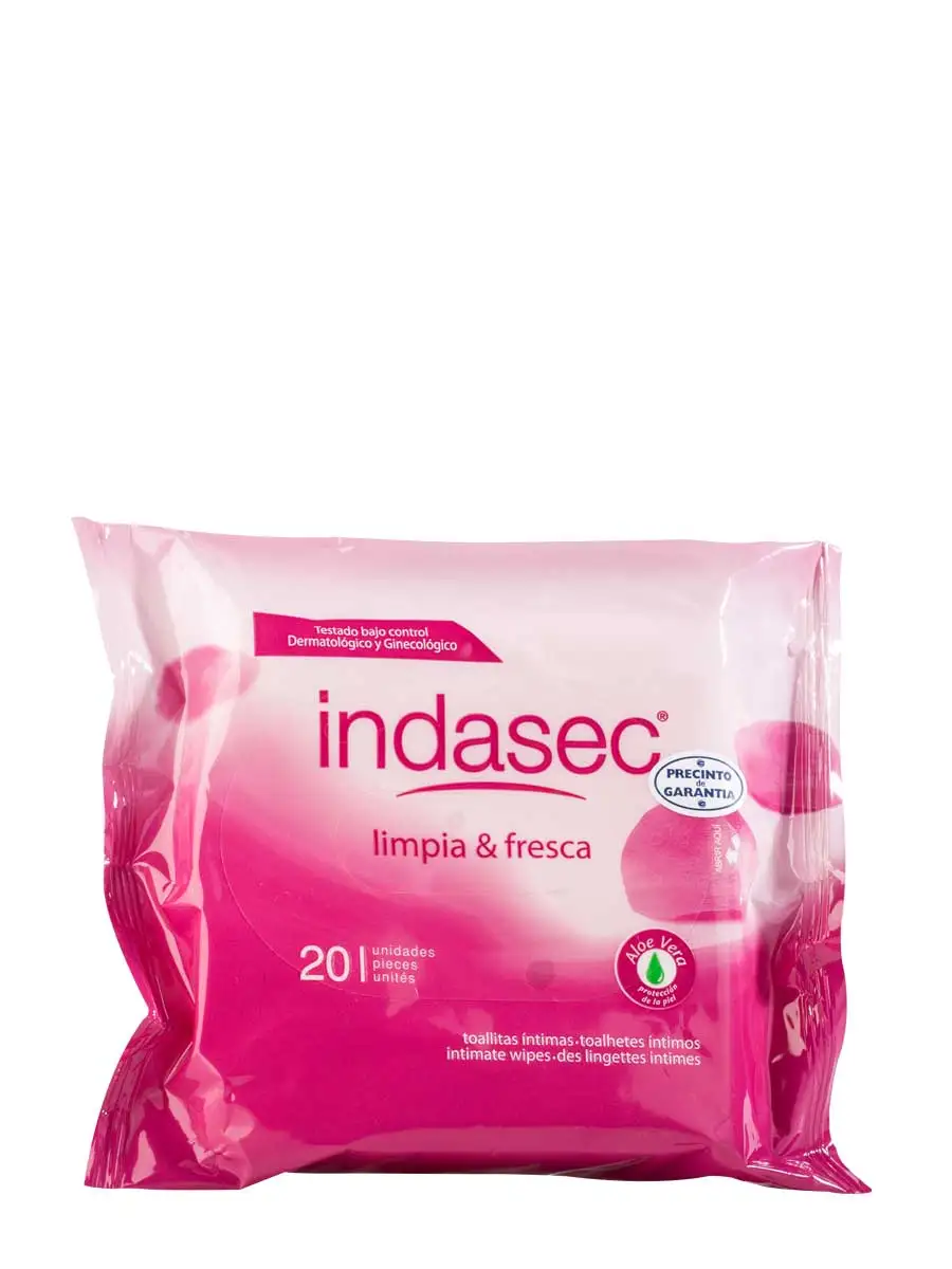 Indasec Intimate Hygiene Wipes 20 PCs-action softener