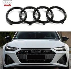 1Pcs 4 Ring Logo Car Hood Front Bonnet Grill Rear Trunk Emblem Sticker For Audi Sline A4 b8 b6 b7 b9 8v A6 c7 c6 A5 Q5 A1 A3 8p