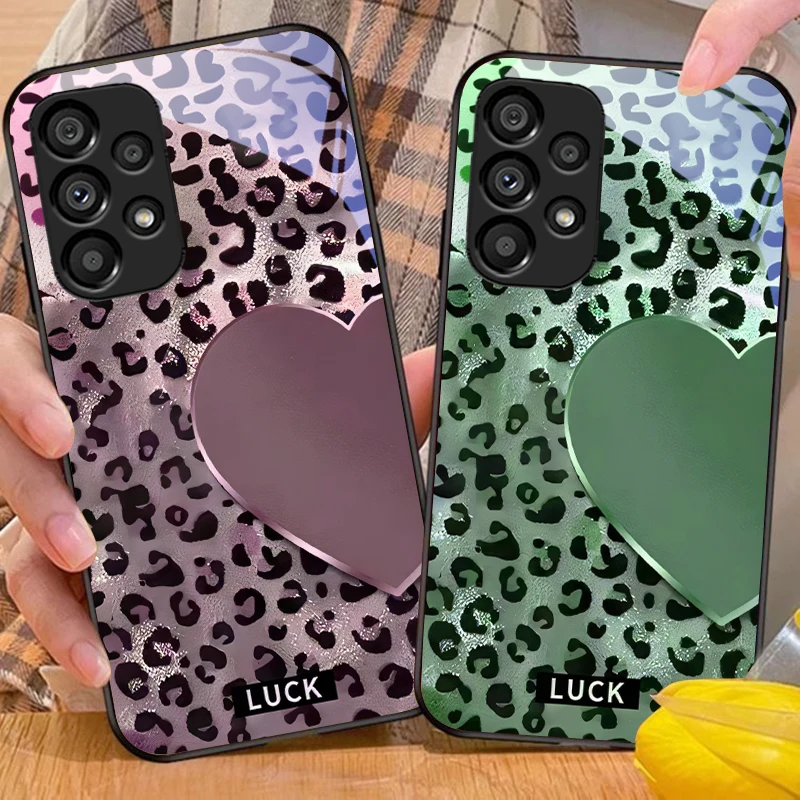 Speckled Love For Samsung Galaxy S10 20 Plus 21 FE 22 23 24 FE 25 Ultra Black tempered glass phone case hard shell