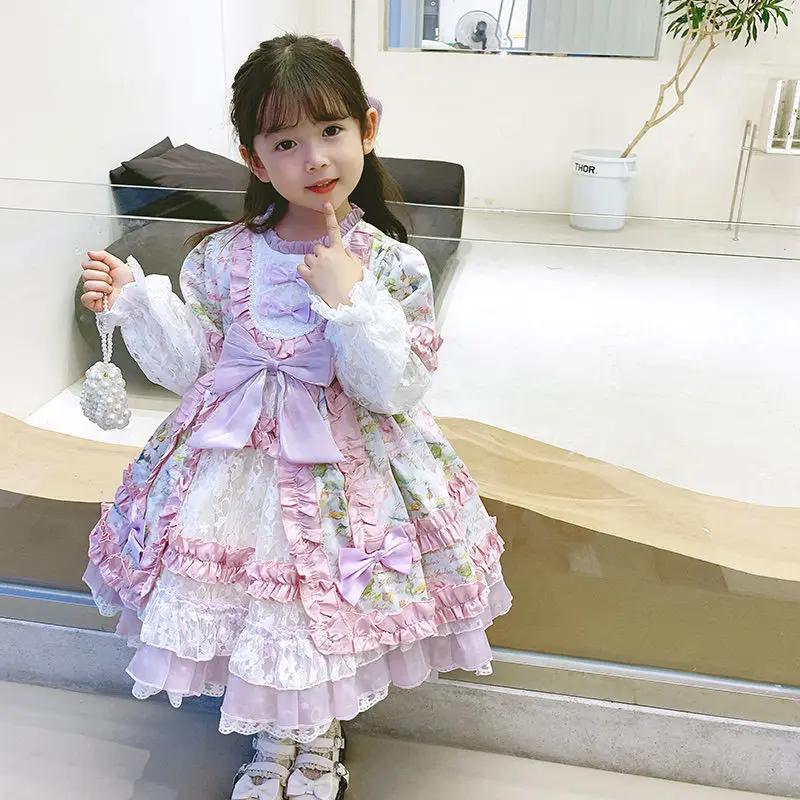 Dress Girls Baby Cute Lolita Style Birthday Party Dress Bridesmaid Wedding Dresses Princess Vestidos Autumn Costume for Girl